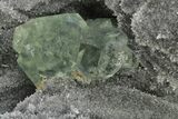Purple-Green Cuboctahedral Fluorite on Sparkling Quartz - China #173033-3
